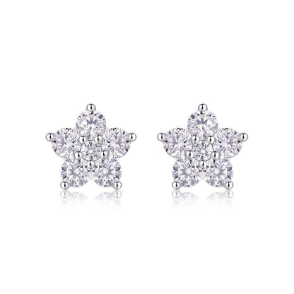 Modern Geometric Star Moissanite Studs