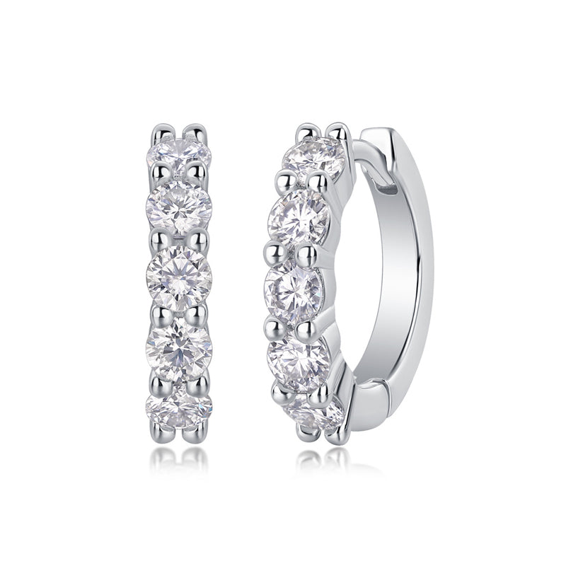Modern Round Cut Moissanite Earrings for Office Wear