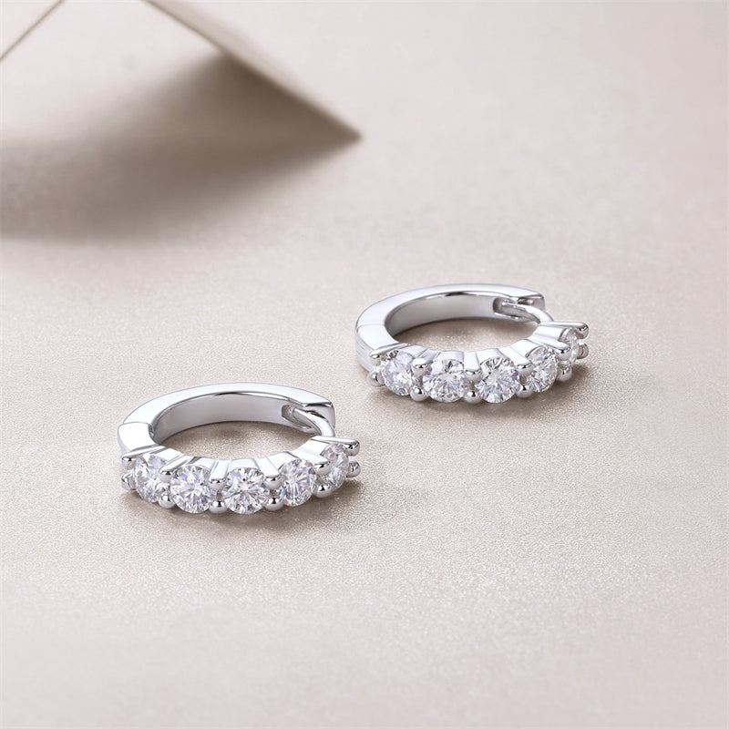 Modern Round Cut Moissanite Earrings for Office Wear