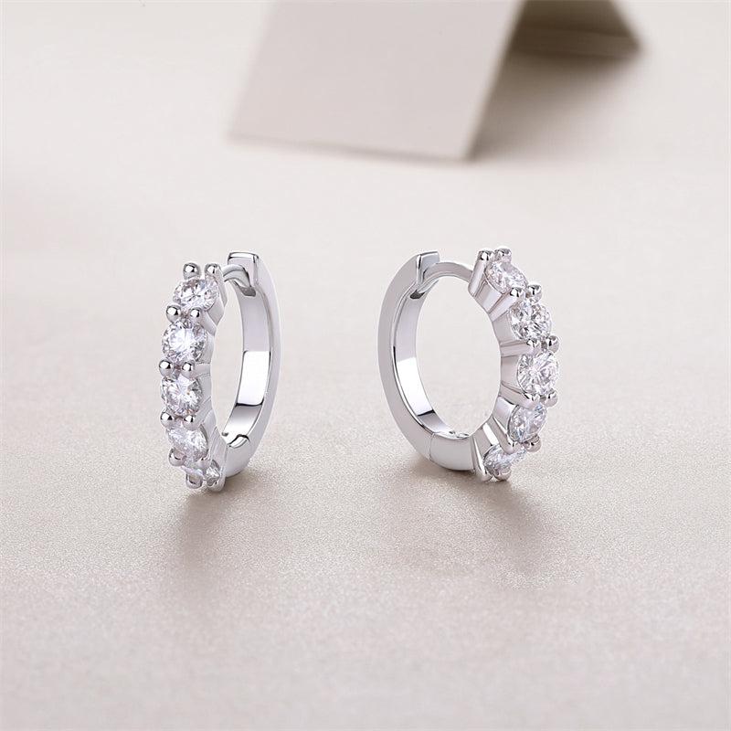 Modern Round Cut Moissanite Earrings for Office Wear