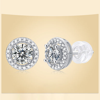 Modern Round Moissanite Earrings for OL Style