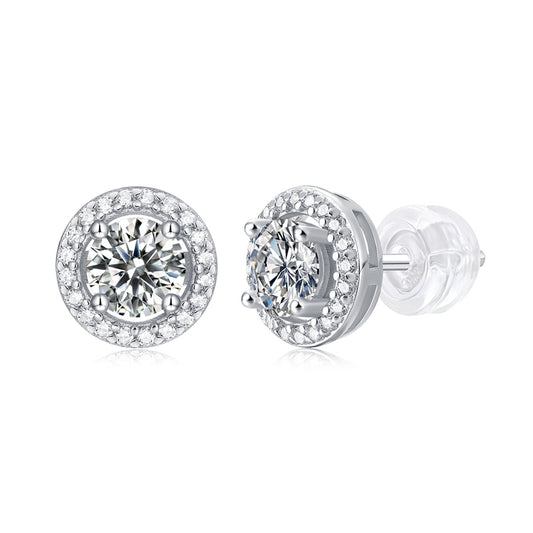 Modern Round Moissanite Earrings for OL Style
