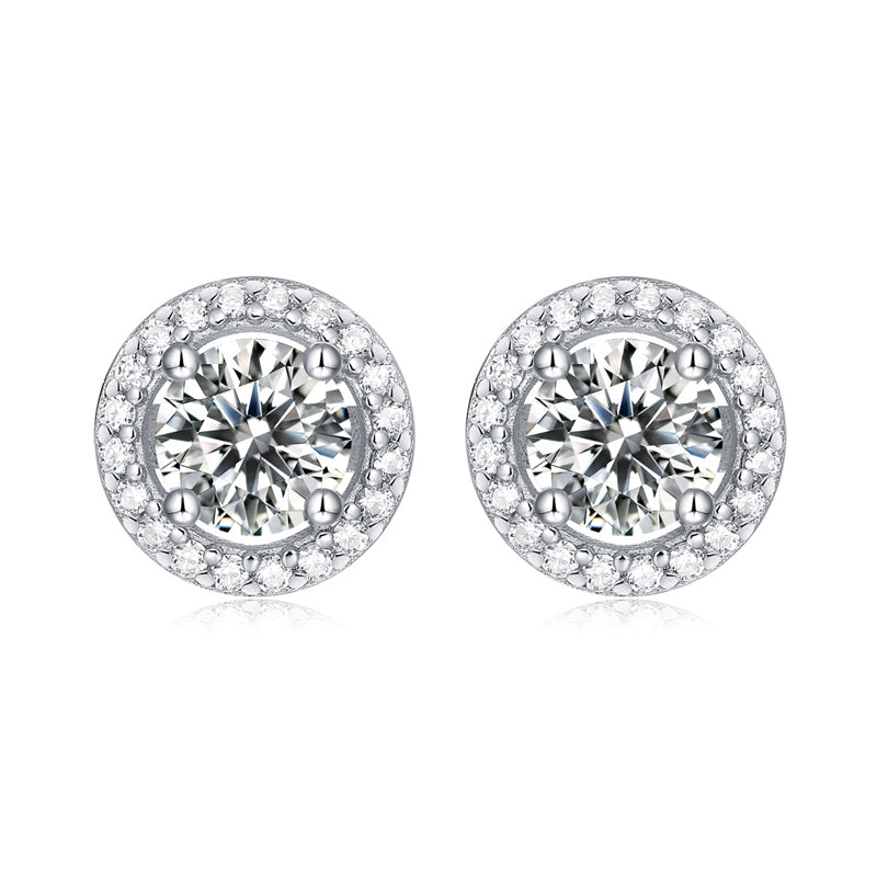Modern Round Moissanite Earrings for OL Style