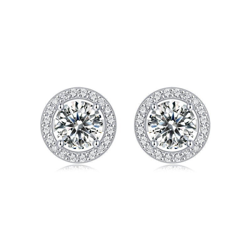 Modern Round Moissanite Earrings for OL Style