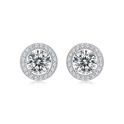 Modern Round Moissanite Earrings for OL Style