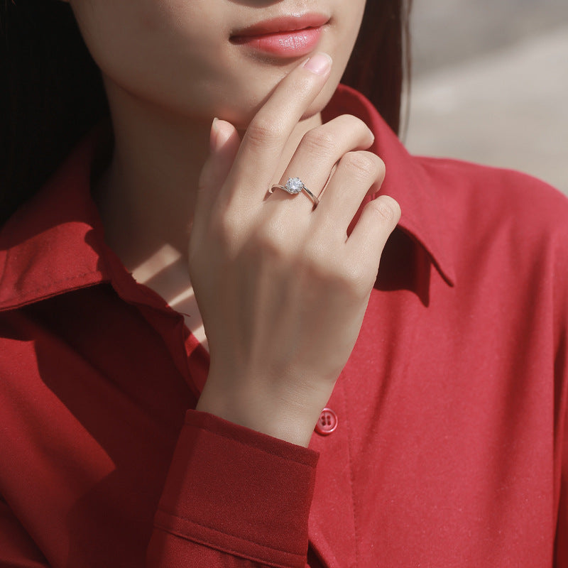 Modern Twisted Band with Sparkling Stone