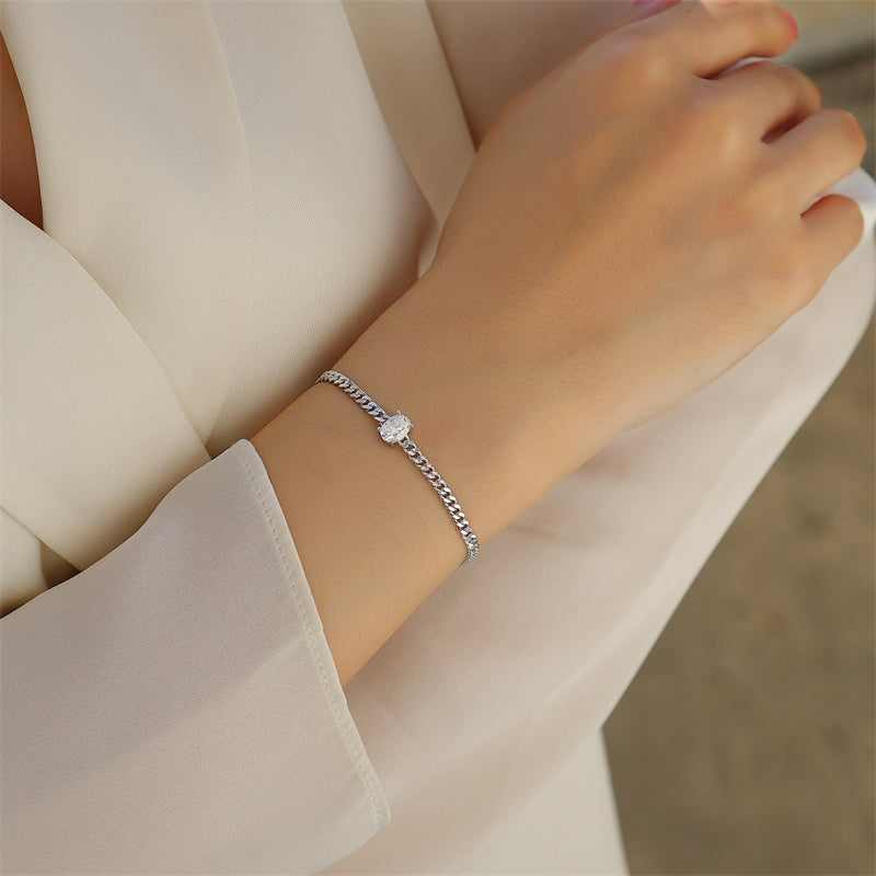 Modern Unisex Sterling Silver Bracelet for Commuting and Work