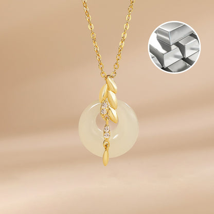 Modern Wheat Ear Jewelry Collection - 925 Sterling Silver Necklaces in Contemporary Asian Style
