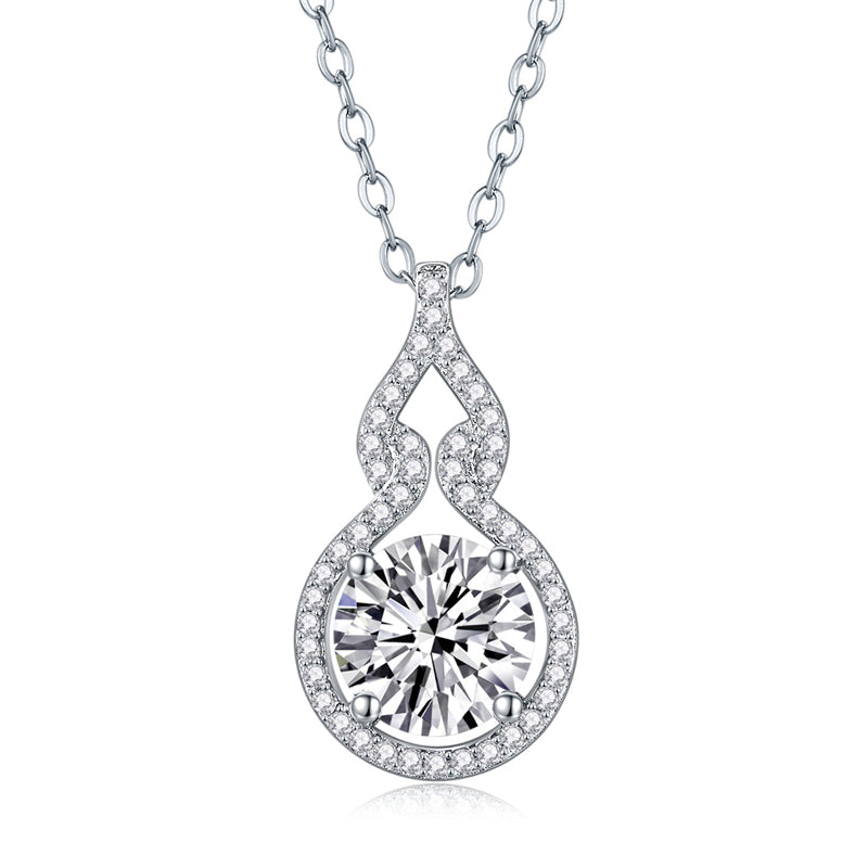 Modern Women's Necklace with Geometric Gourd Pendant