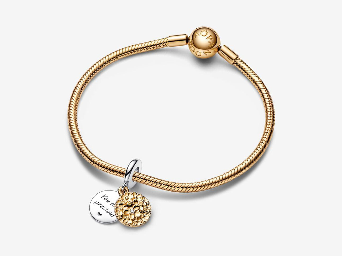 Two-Tone Daisy 2-in-1 Pendant Charm