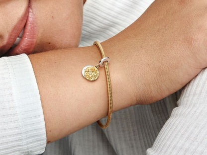 Two-Tone Daisy 2-in-1 Pendant Charm