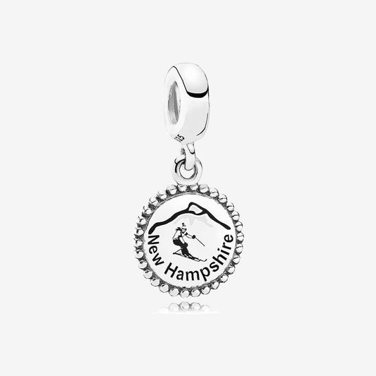 New Hampshire Ski Dangle Charm