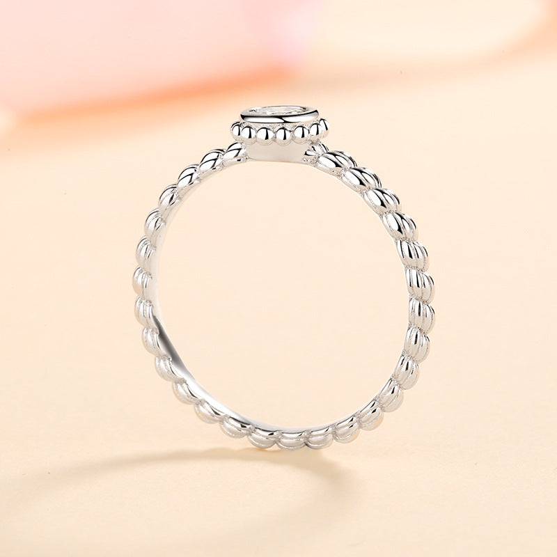 New S925 Sterling Silver 0.30ct Moissanite Eternal Love Ring with Security Lock Motif