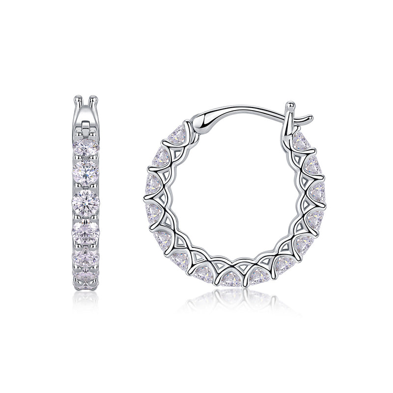 Office Chic Moissanite Earrings in 925 Silver