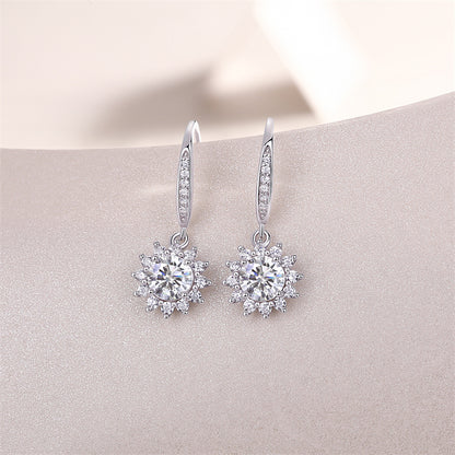 Office Chic Moissanite Earrings in 925 Silver