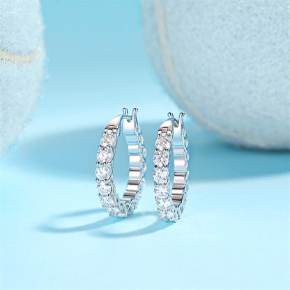 Office Chic Moissanite Earrings in 925 Silver
