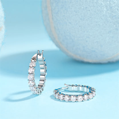 Office Chic Moissanite Earrings in 925 Silver