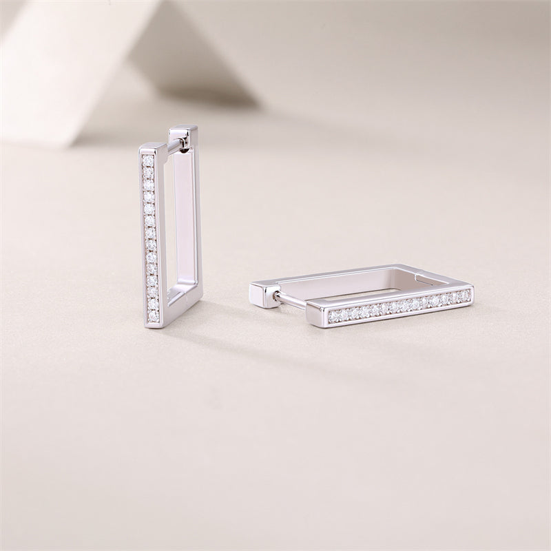 Office Chic Moissanite Earrings in 925 Silver