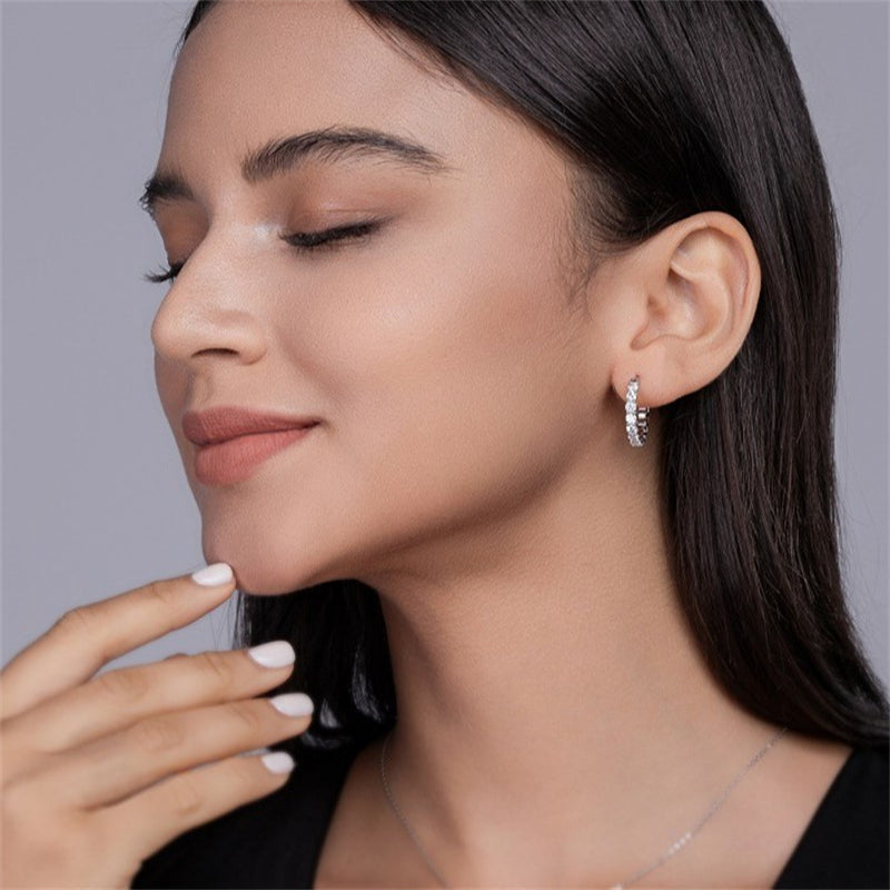 Office Chic Moissanite Earrings in 925 Silver