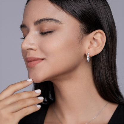 Office Chic Moissanite Earrings in 925 Silver
