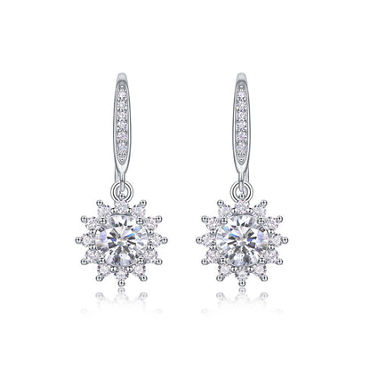 Office Chic Moissanite Earrings in 925 Silver
