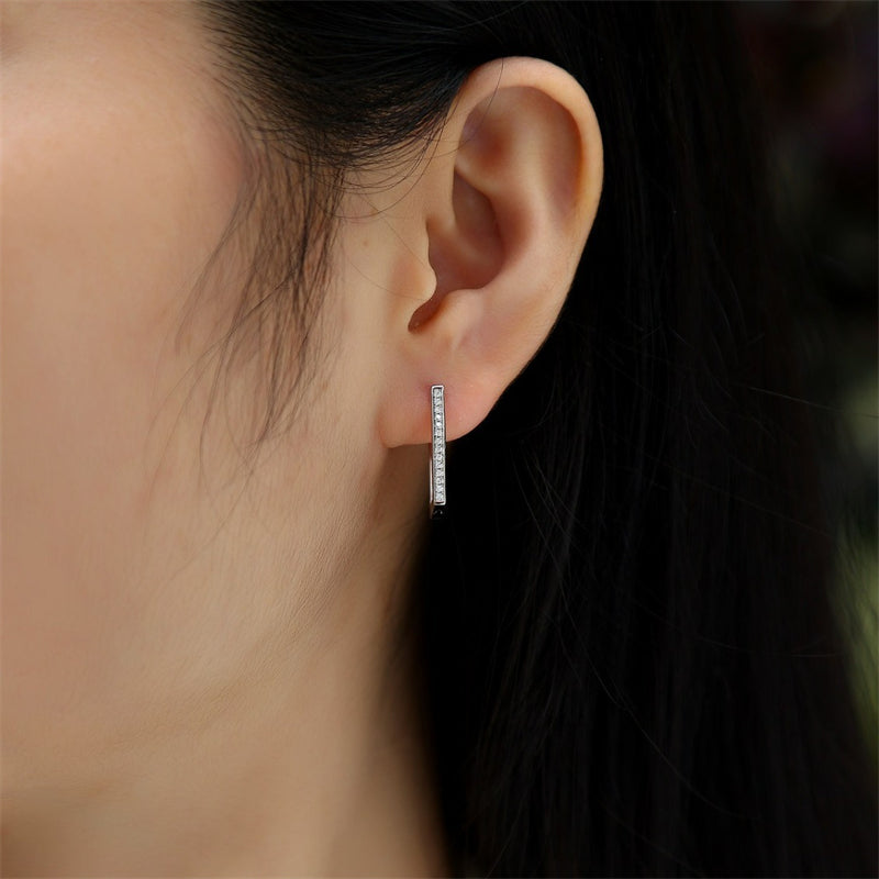 Office Chic Moissanite Earrings in 925 Silver