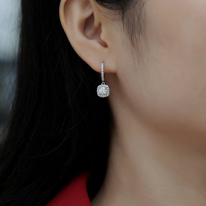 Office Chic Moissanite Stud Earrings in 925 Silver