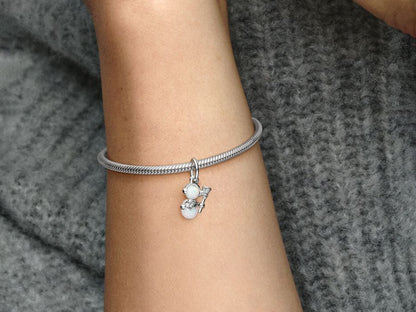 Opalescent Snowman Dangle Charm