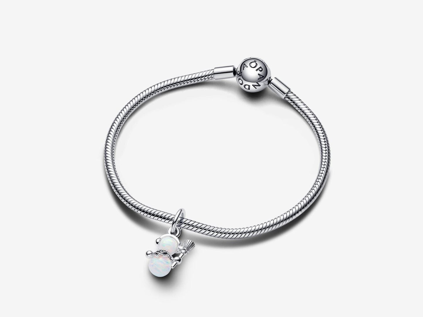 Opalescent Snowman Dangle Charm
