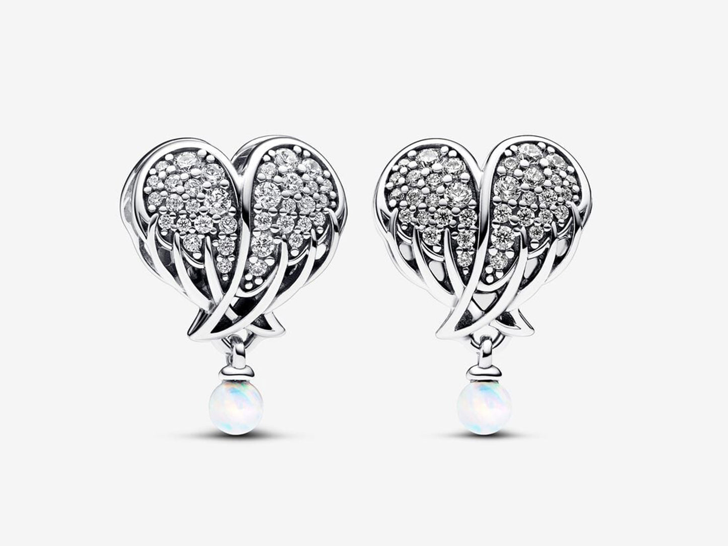 Sparkling Angel Wings & Heart Charm