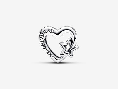 Openwork Family Heart & Star Charm