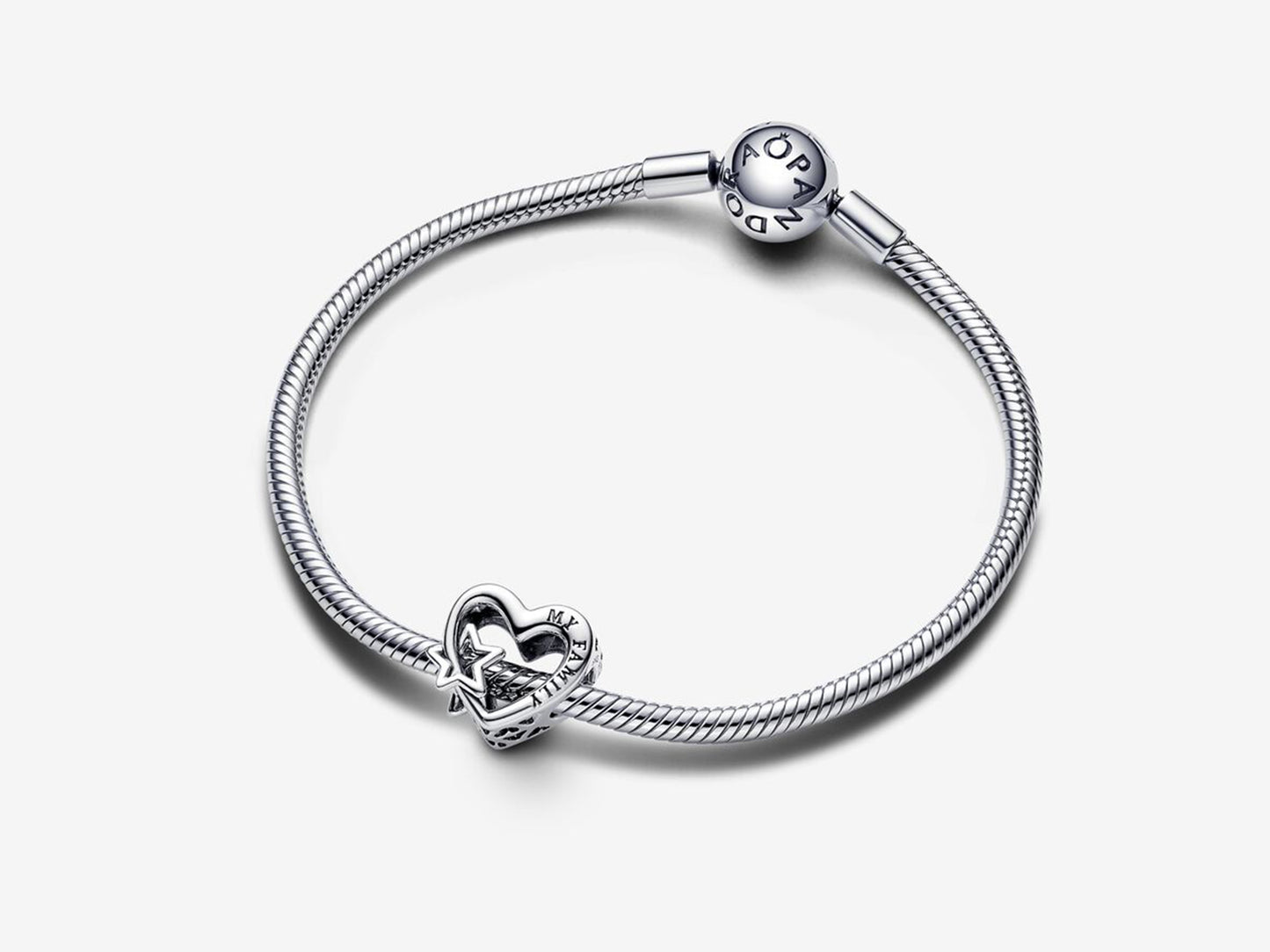 Openwork Family Heart & Star Charm