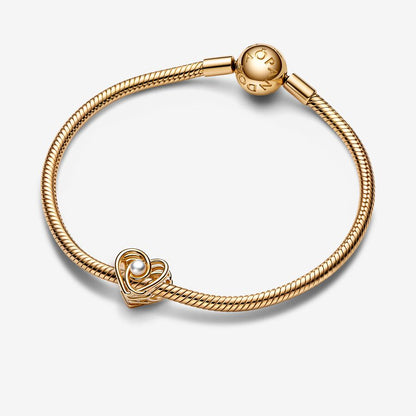 Openwork Swirling Heart & Treated Freshwater Cultured Pearl Charm
