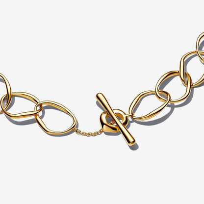 Organic Link Necklace, 14K Gold Plated