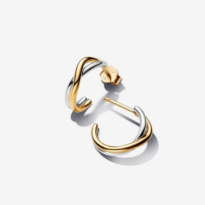 Two-Tone Organic Hoop Earrings