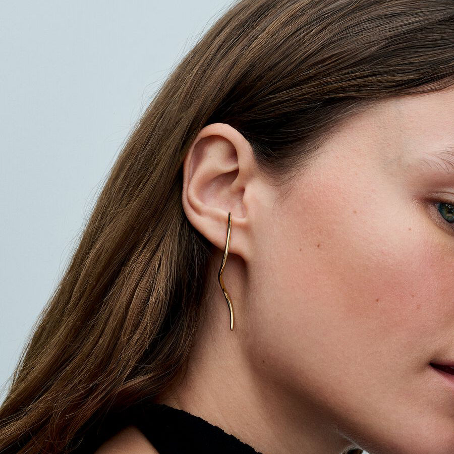 14k Gold Organic Wire Stud Earrings