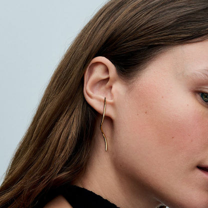 14k Gold Organic Wire Stud Earrings