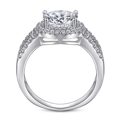 Oval Cut Zircon Eternity Band - 925 Sterling Silver Stackable Wedding Ring for Women