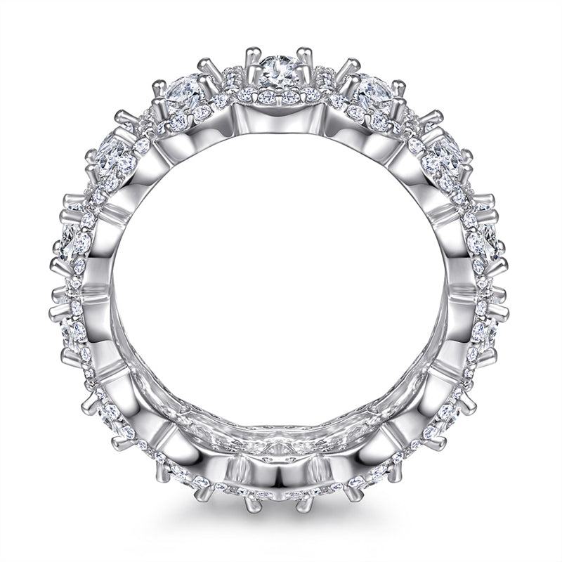 Oval Cut Zircon Statement Ring - 925 Sterling Silver Fashion Cocktail Ring for Women