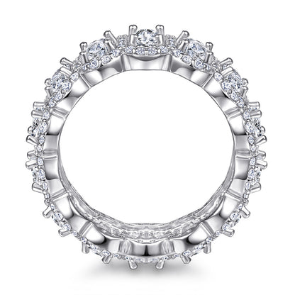 Oval Cut Zircon Statement Ring - 925 Sterling Silver Fashion Cocktail Ring for Women