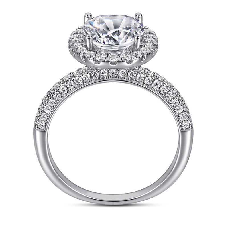 Oval Solitaire 925 Silver Ring - European-Style Zirconia Statement Piece
