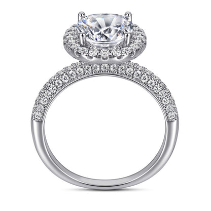 Oval Solitaire 925 Silver Ring - European-Style Zirconia Statement Piece