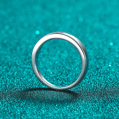 PT950 Plated S925 Sterling Silver Unisex Ring | 0.1ct Moissanite Sunflower Design