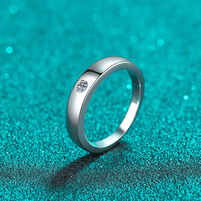PT950 Plated S925 Sterling Silver Unisex Ring | 0.1ct Moissanite Sunflower Design