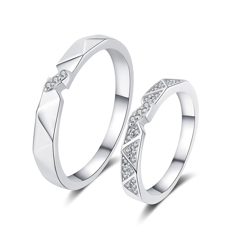 PT950 Gold Plated 925 Sterling Silver Couple's Moissanite Ring Set with Leaf Design