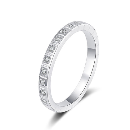 PT950 Plated S925 Sterling Silver Half Eternity Ring | 0.165ct Teardrop Moissanite Pinky Ring