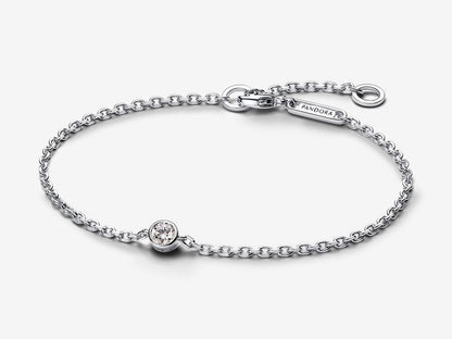 Lab-grown Diamond Bezel Chain Bracelet 0.15 carat tw Sterling Silver