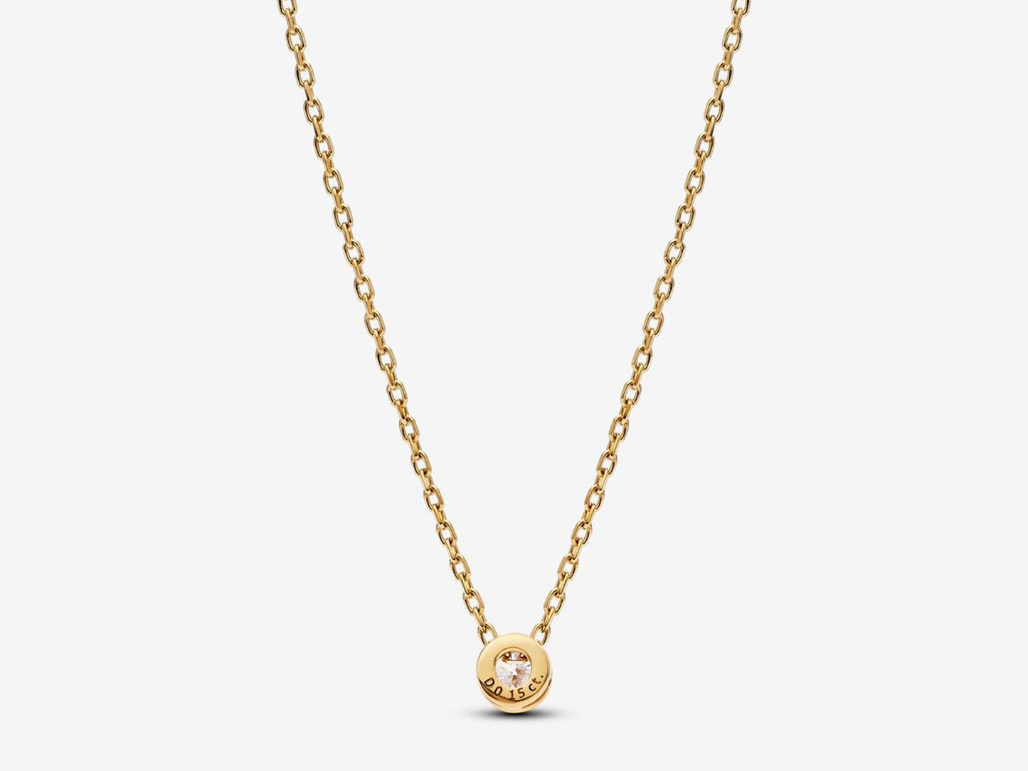 Lab-grown Diamond Bezel Pendant Necklace 0.15 carat tw 14k Gold
