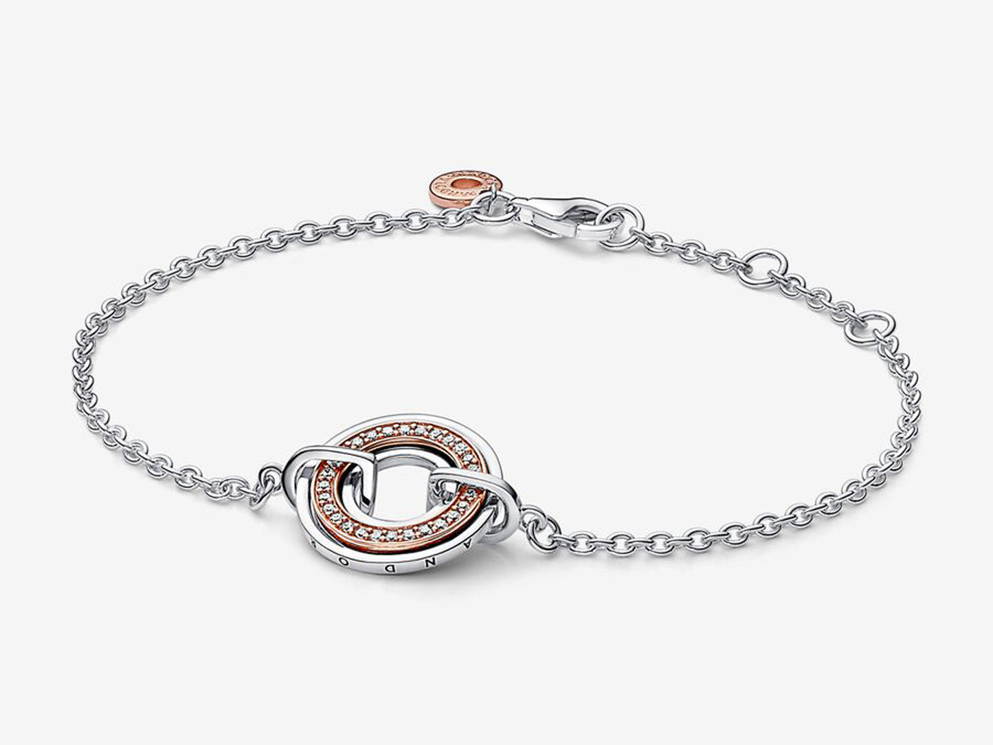 Two Two-tone Logo & Pavé Chain Bracelet