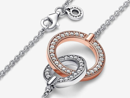 Two tone Intertwined Circles Necklace